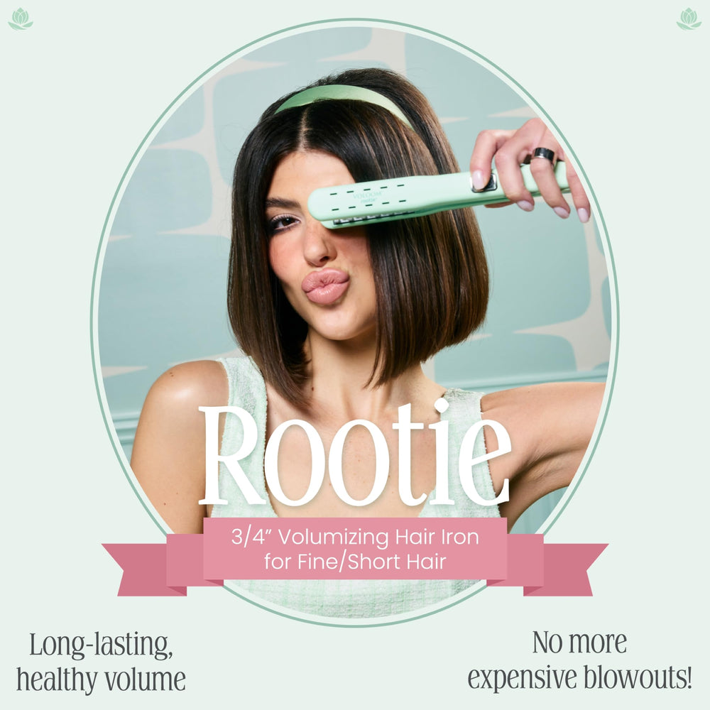 VOLOOM Rootie da volumen duradero para cabello fino en uso diario.