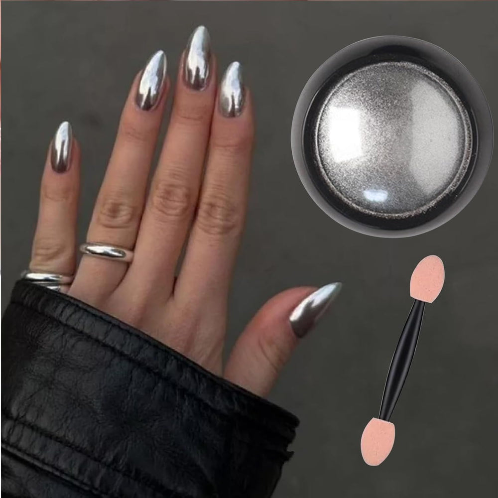 Vonrui polvo cromo plata, efecto espejo para uñas con gel UV.