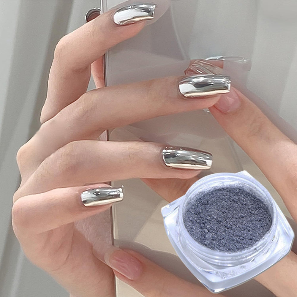 Vonrui polvo espejo plata, ideal para estilos brillantes y modernos.