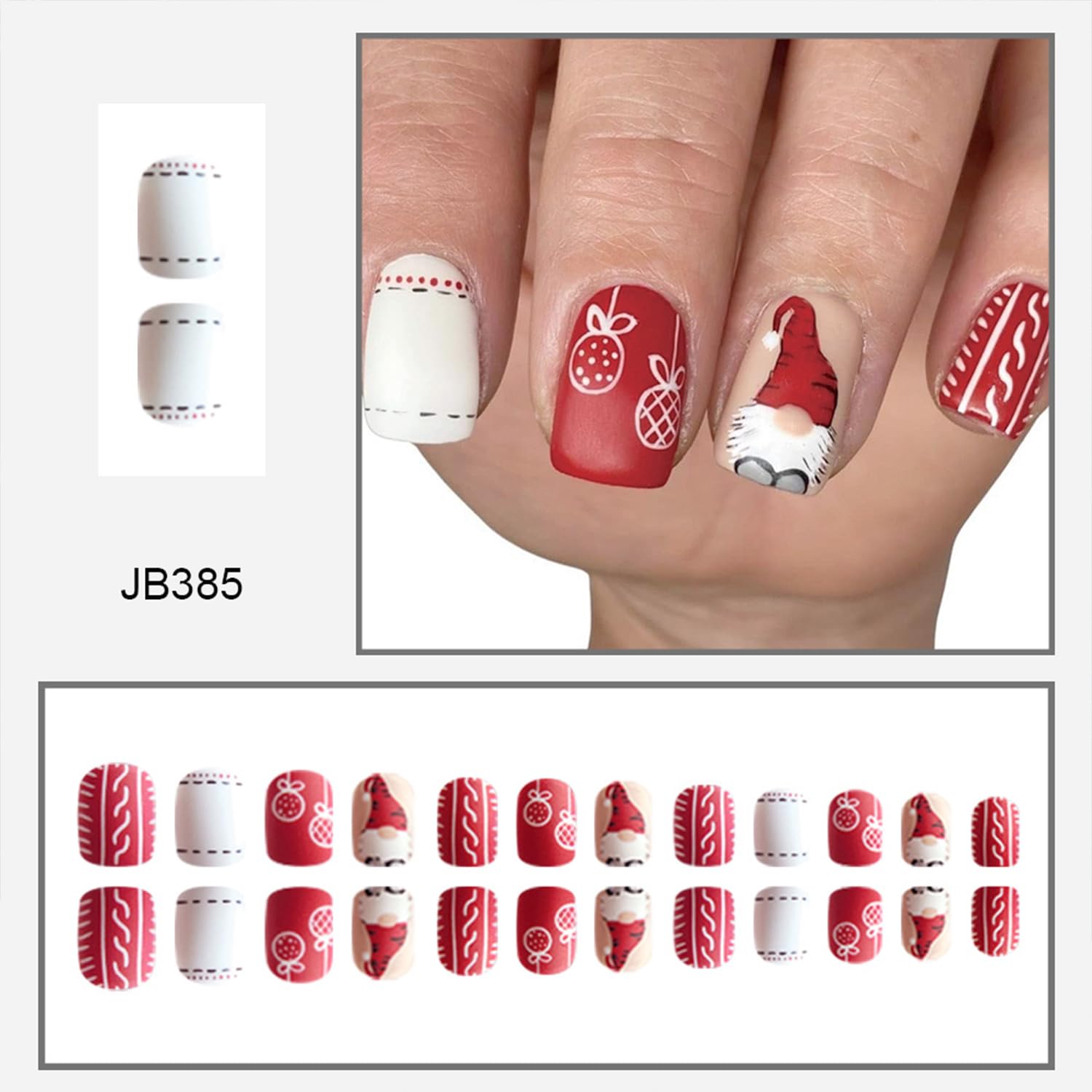 Uñas postizas Vopintpy para Navidad, aptas para uso diario sin molestias.
