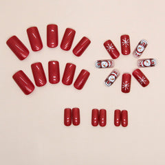 Uñas Vopintpy acrilico navidad Brillo rojo; estilo glam para fiestas