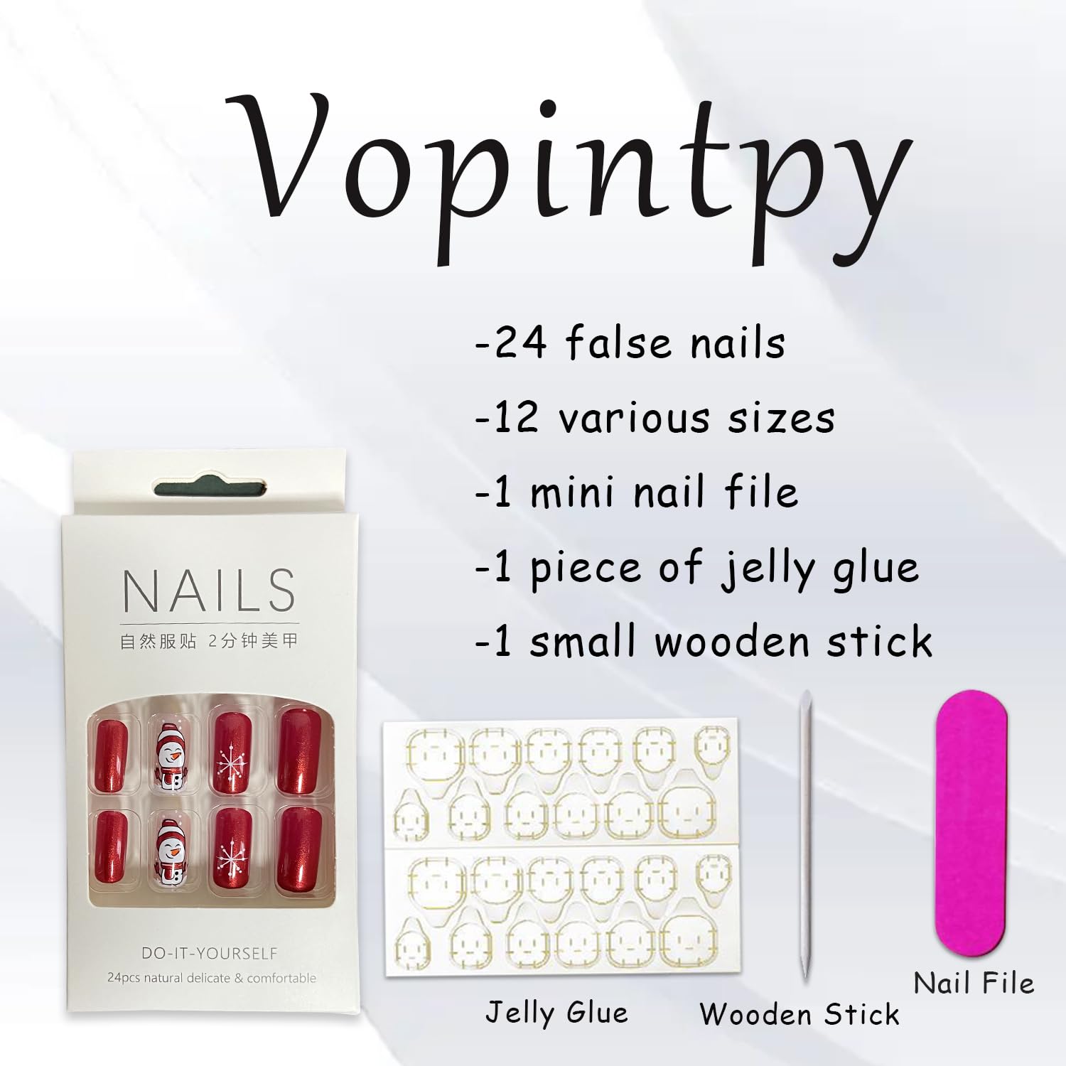 Uñas Vopintpy presión navidad Fácil cambio de estilo