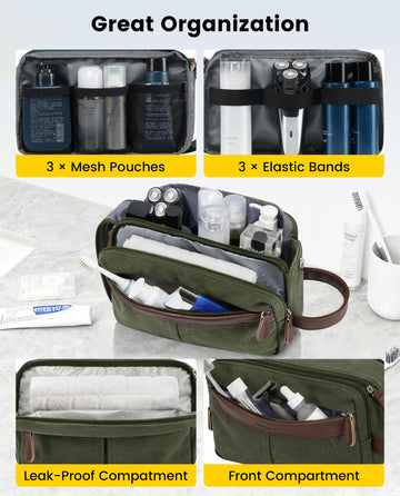 Vorspack bolsa de aseo de lona con separación húmedo-seco para mantener lo limpio.