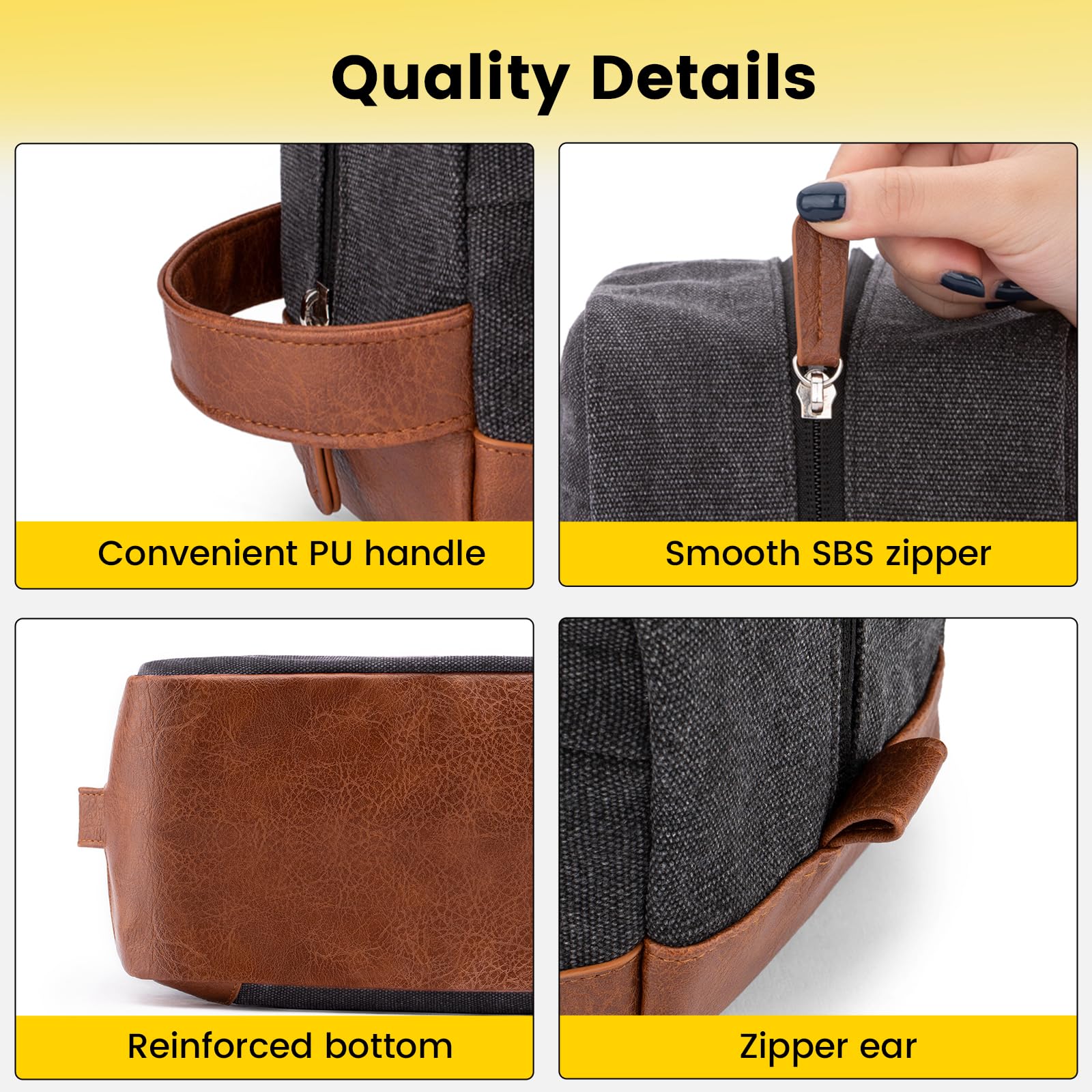 Vorspack bolsa de aseo de viaje detalle de bolsillos interiores para organizar accesorios pequeños.