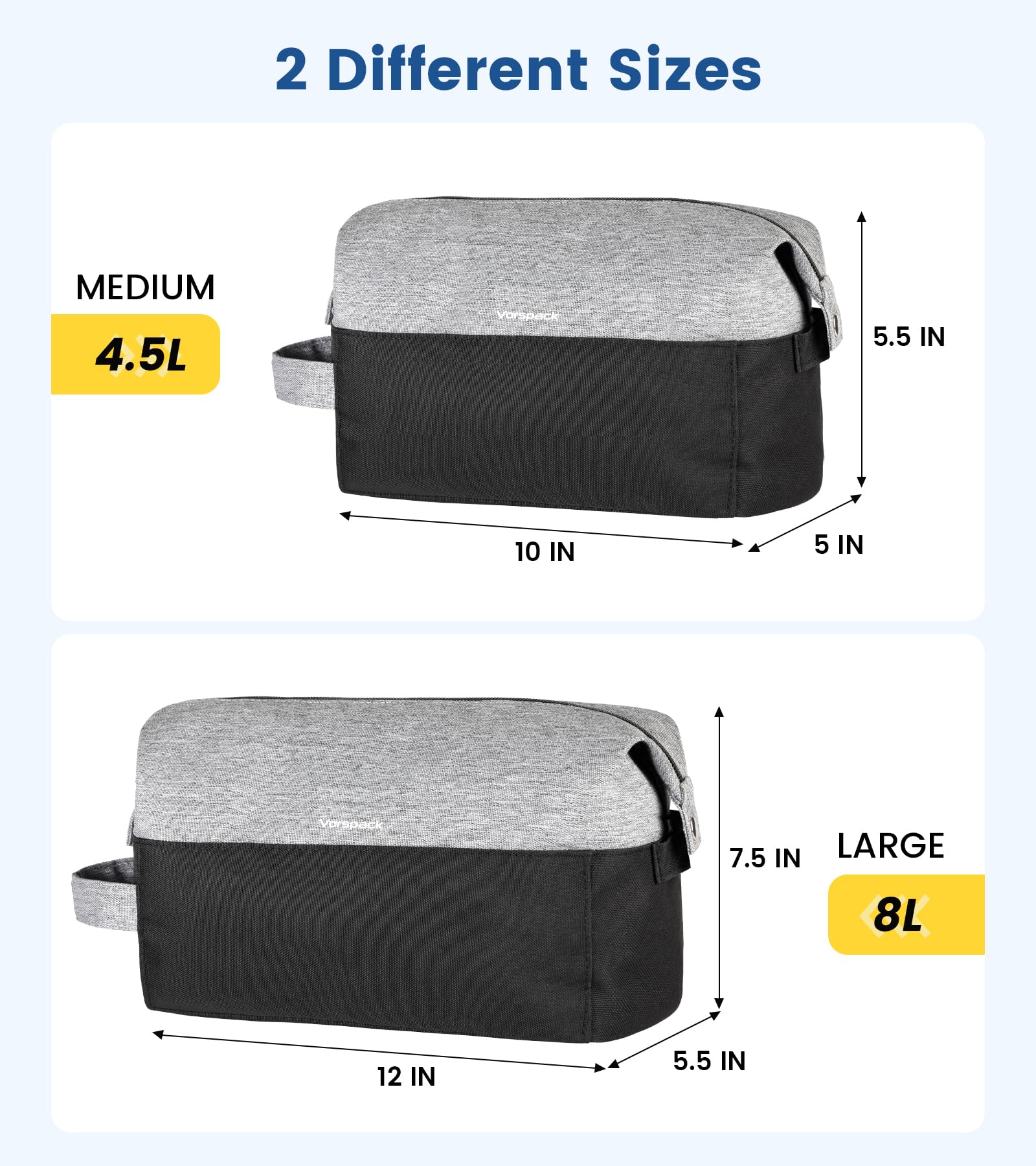 Vorspack bolsa de higiene para viaje, interior con bolsitas de malla para orden.