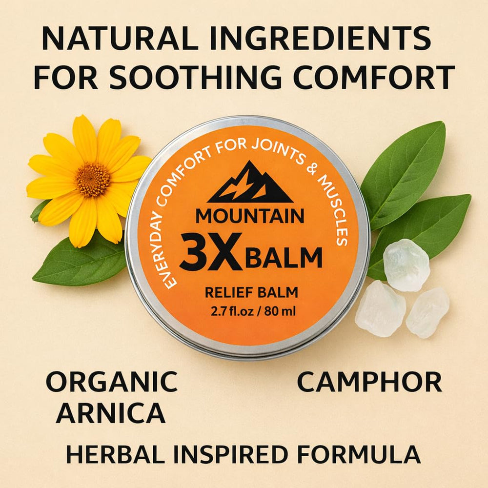 VOSETOKELA Mountain 3X Balm con camfora y arnica para sensación fresca y calmante.