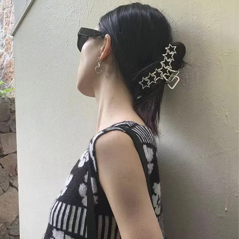 VOTACOS clip de pelo plateado con corazón para fijar cabello.