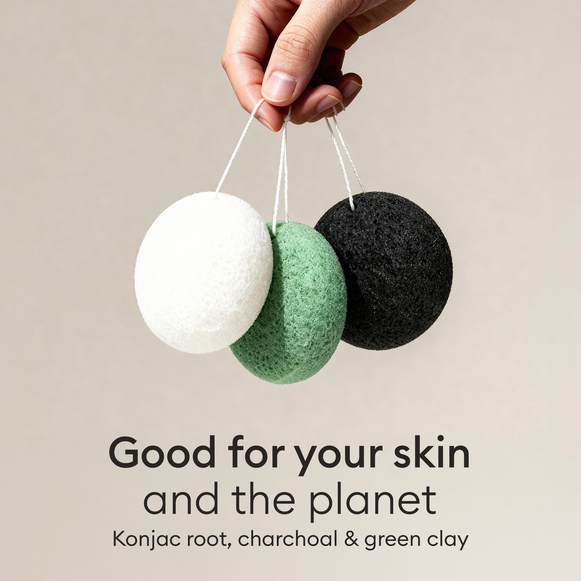 Esponja Vove Konjac con arcilla verde, purifica la piel.