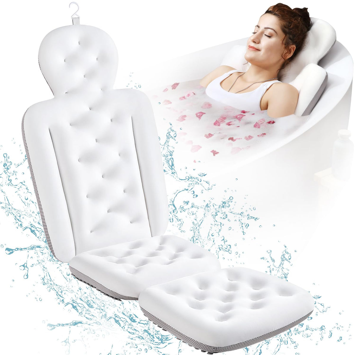 VOXOR almohada de baño 51x16, confort total para cuello y espalda.