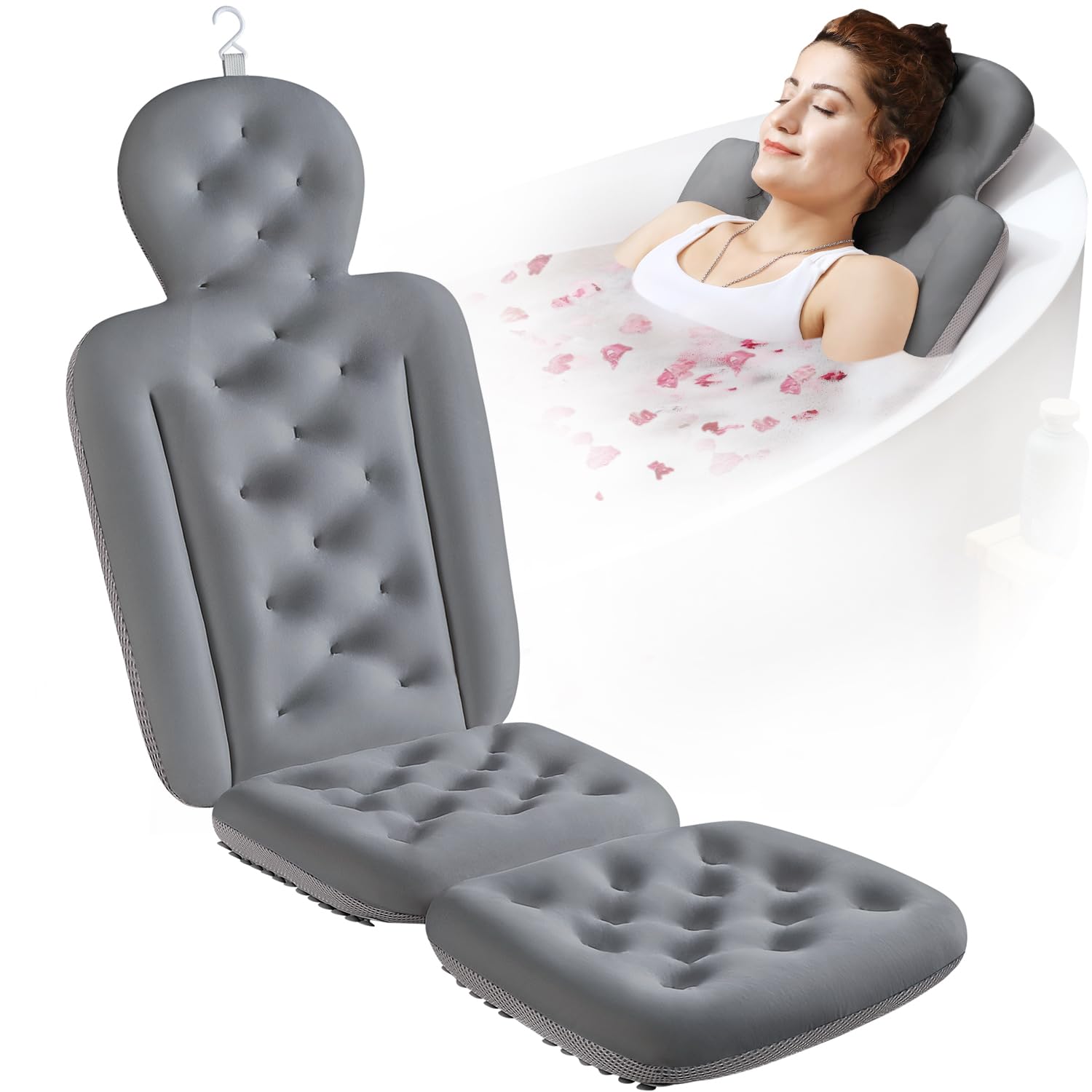 VOXOR almohada de baño cuerpo completo 51x16, confort envolvente en la tina