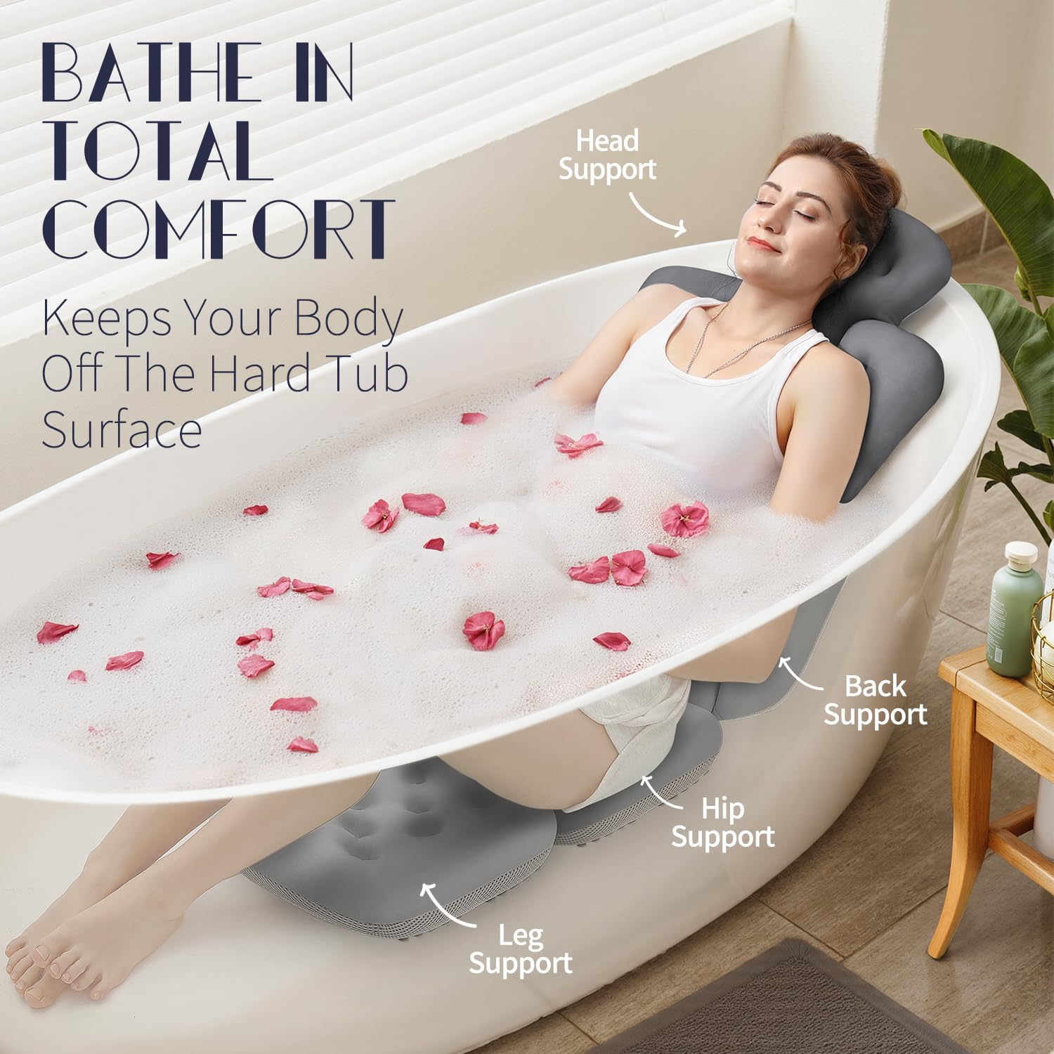 VOXOR soporte cuello y espalda para confort durante el baño