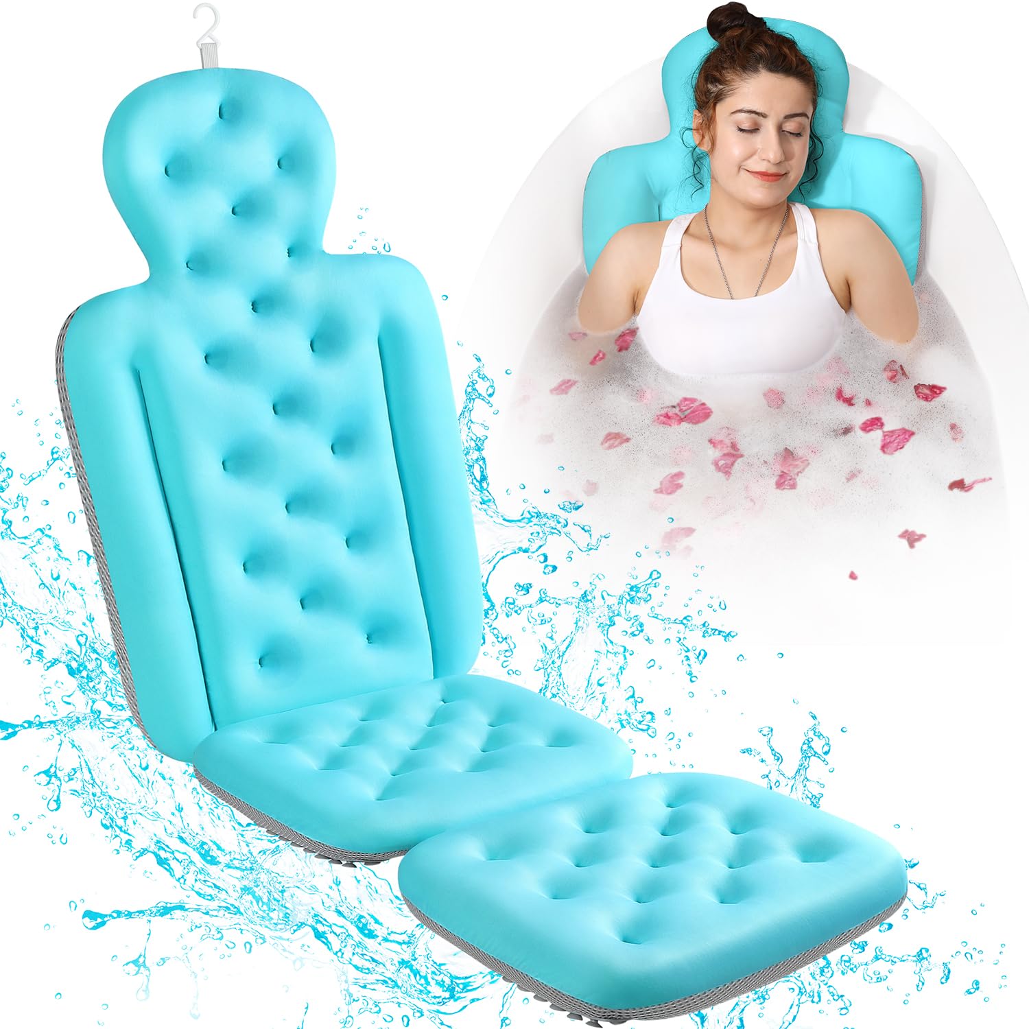 VOXOR cojin baño cuerpo completo azul para cuello y espalda.