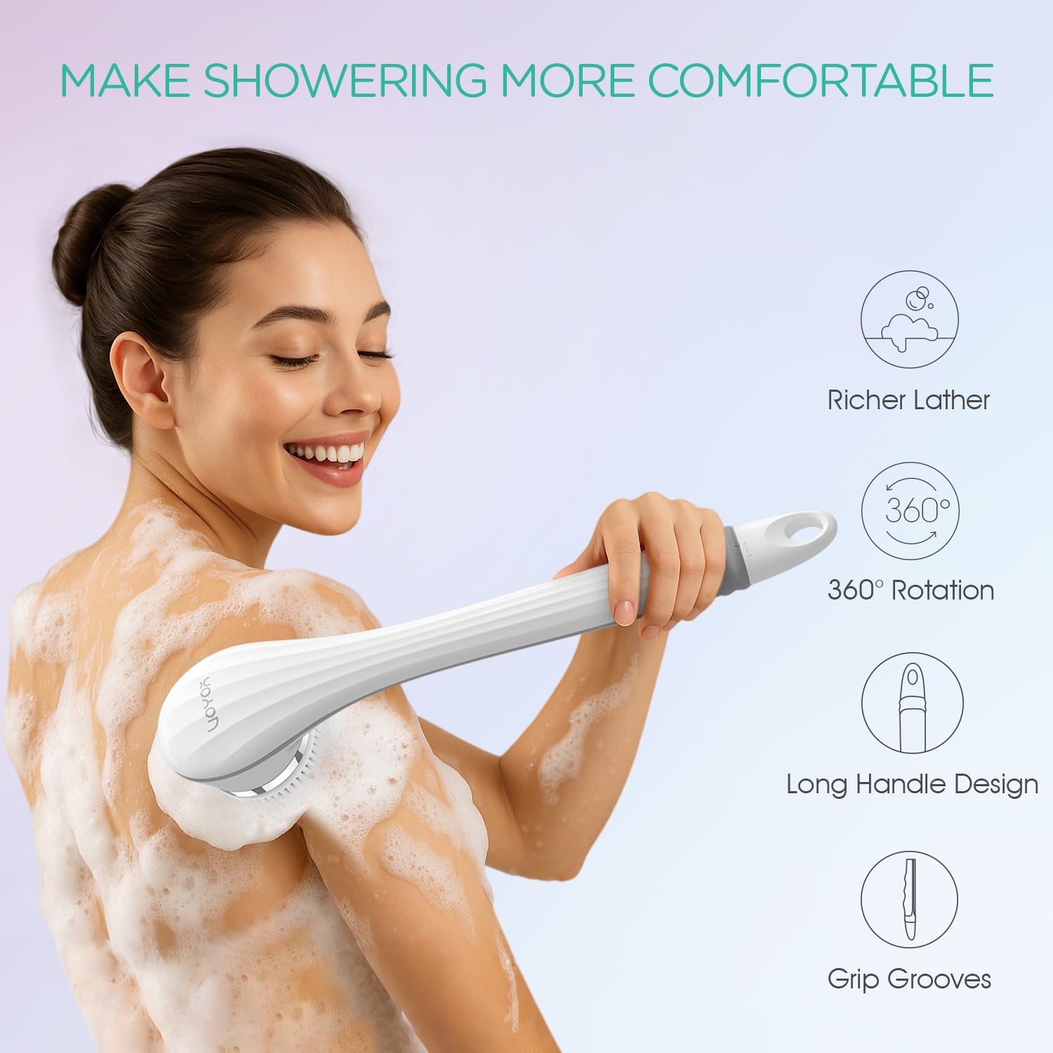 VOYOR BC100 mango largo ergonómico para alcance cómodo