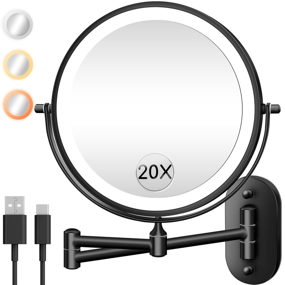 Espejo VPU con doble cara 20x/1x para detalle fino.