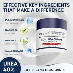 Aplicación de VREKEF 40% en pies para alivio suave.