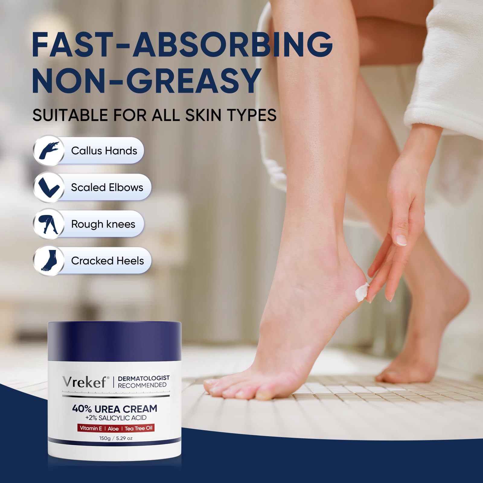 VREKEF 40% crema, piel suave sin sensación grasa.