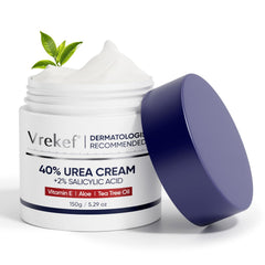 VREKEF crema de urea 40% para pies, hidratación profunda.