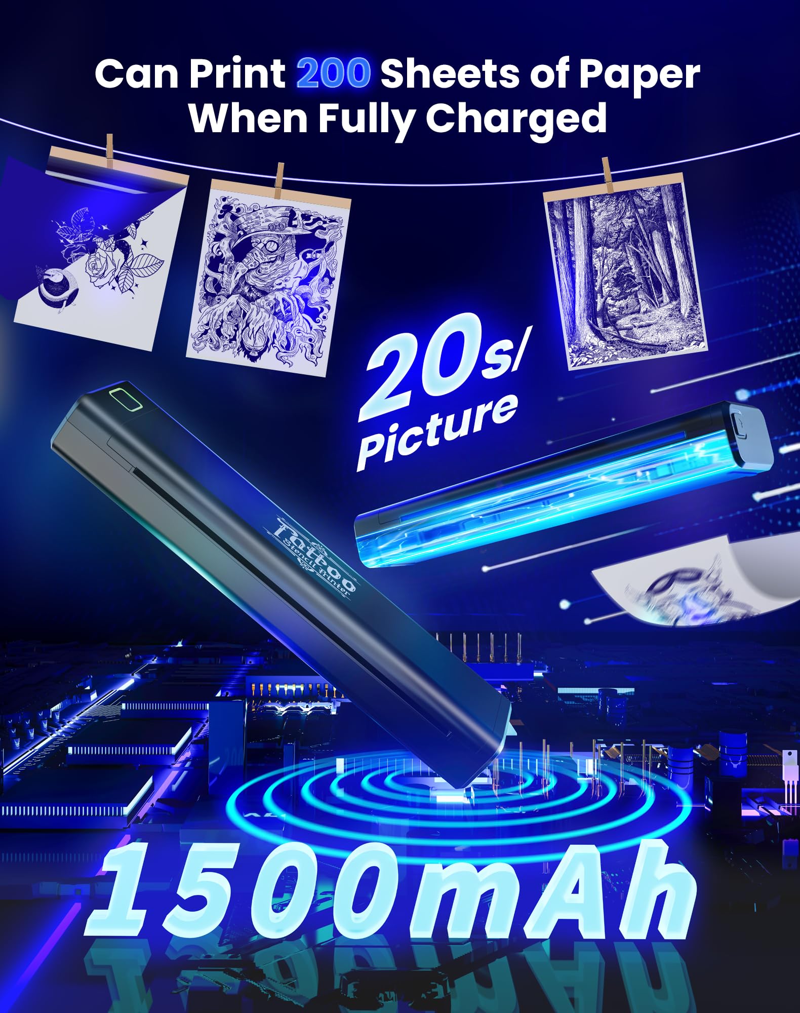 vretti P84 bateria-1500mah, permite sesiones prolongadas sin interrupciones.