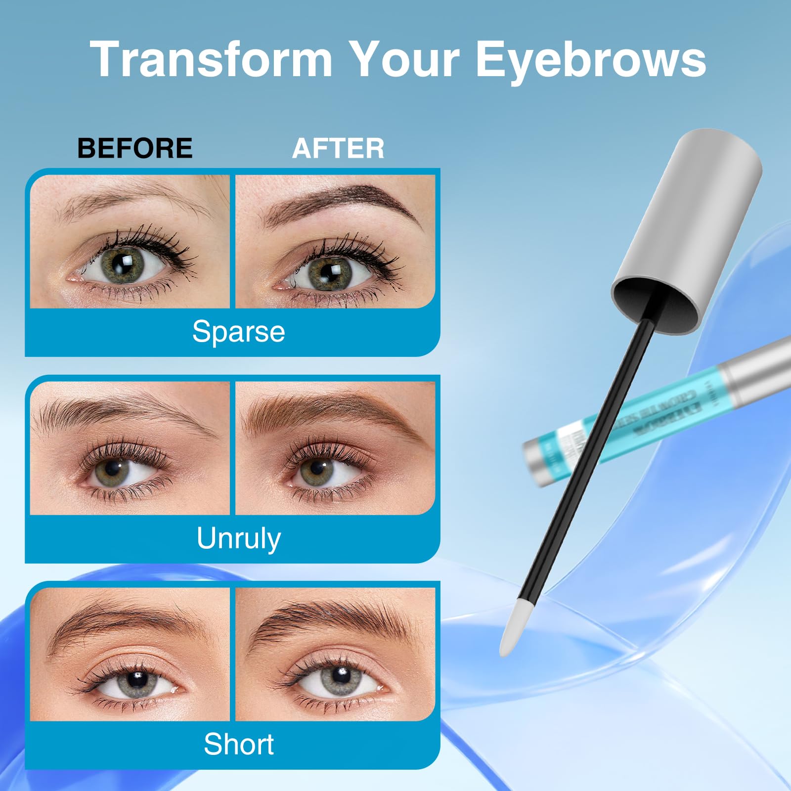 VRISNHA serum cejas: aplicador preciso para líneas finas