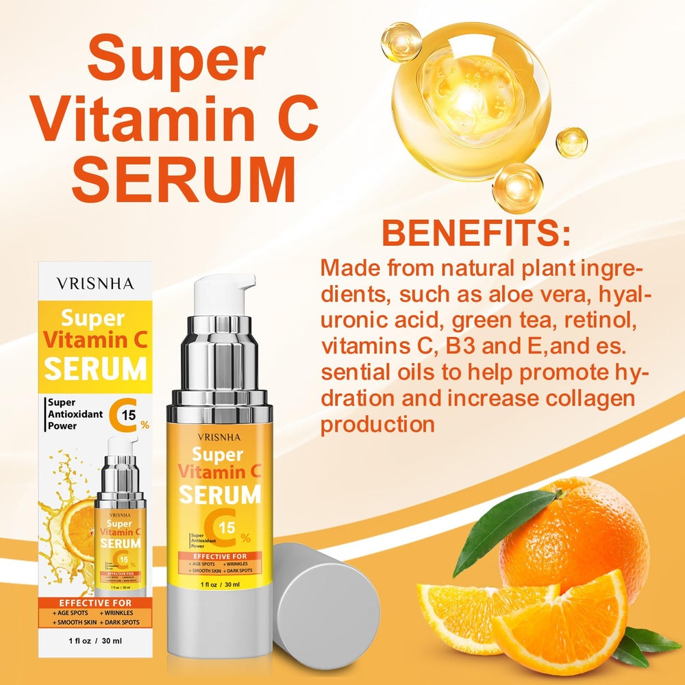 VRISNHA suero Vitamina C brillo radiante: efecto suave y luminoso