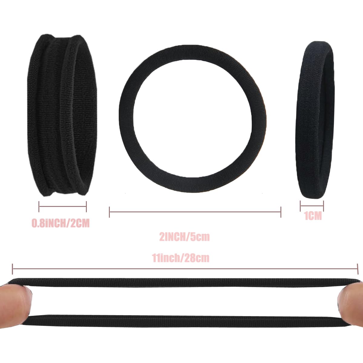 Elásticos para pelo sin costuras, adecuados para cabello grueso y sujeción estable
