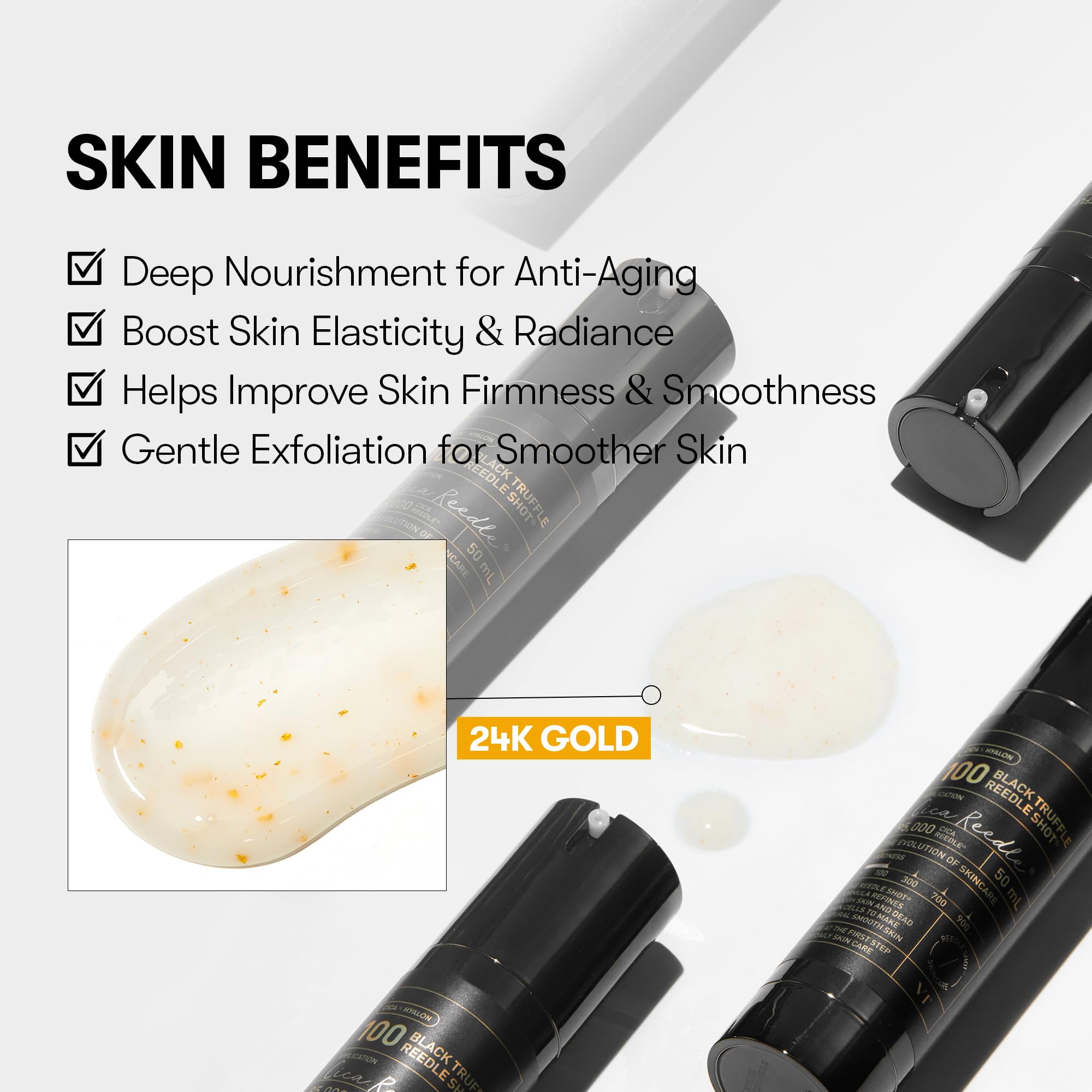 VT COSMETICS Reedle Shot oro 24K para luminosidad.