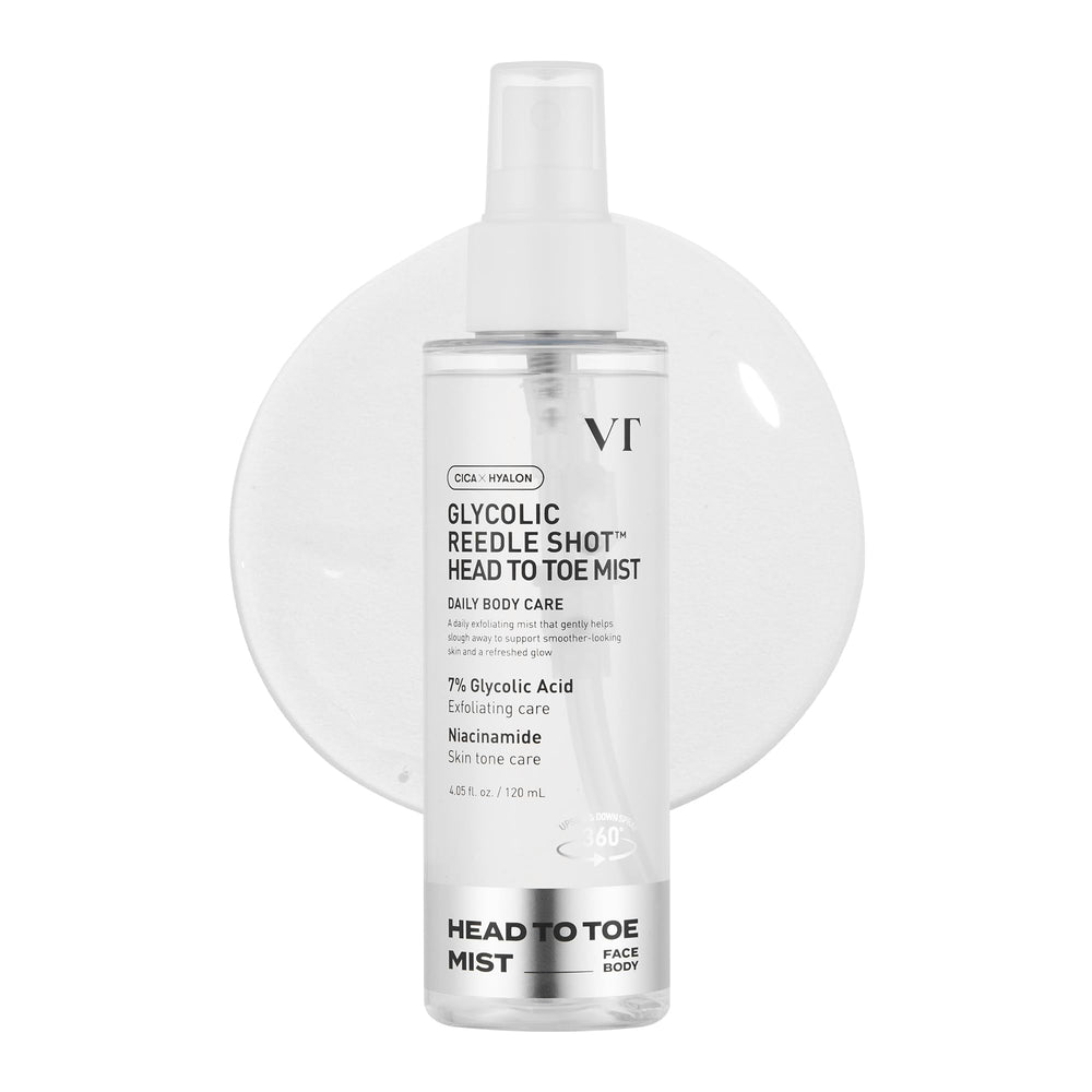 VT COSMETICS 7% Glycolic Acid Reedle Shot mist for head-to-toe exfoliation and improved texture
