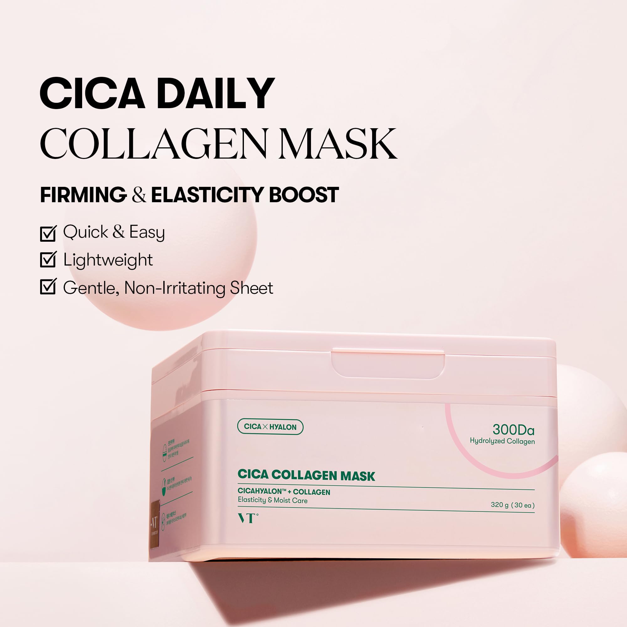 VT COSMETICS CICA Collagen Daily Mask thin sheet adheres closely for deep absorption.
