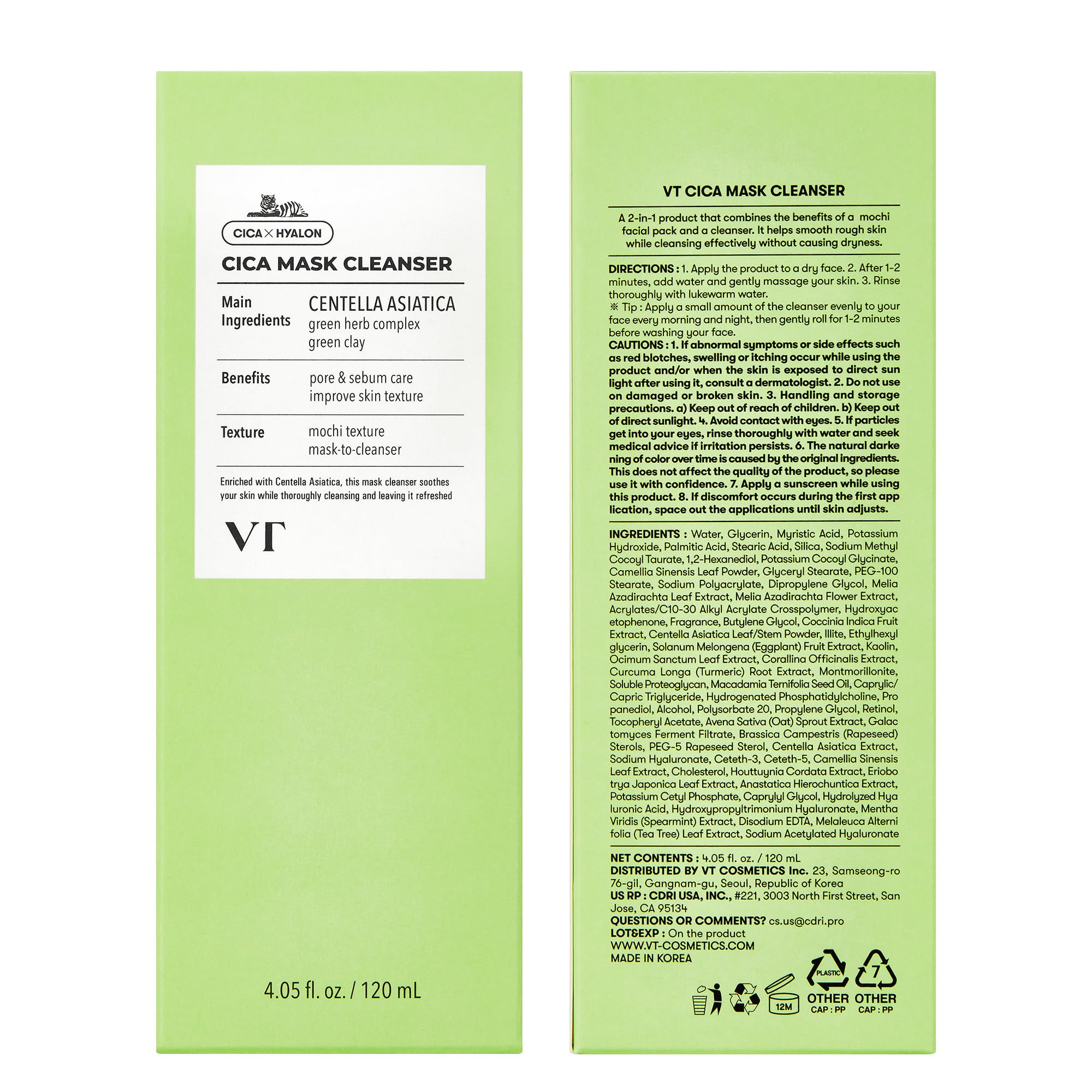 VT COSMETICS CICA Mask Cleanser: aplicación con cepillo de silicona para uso eficiente.