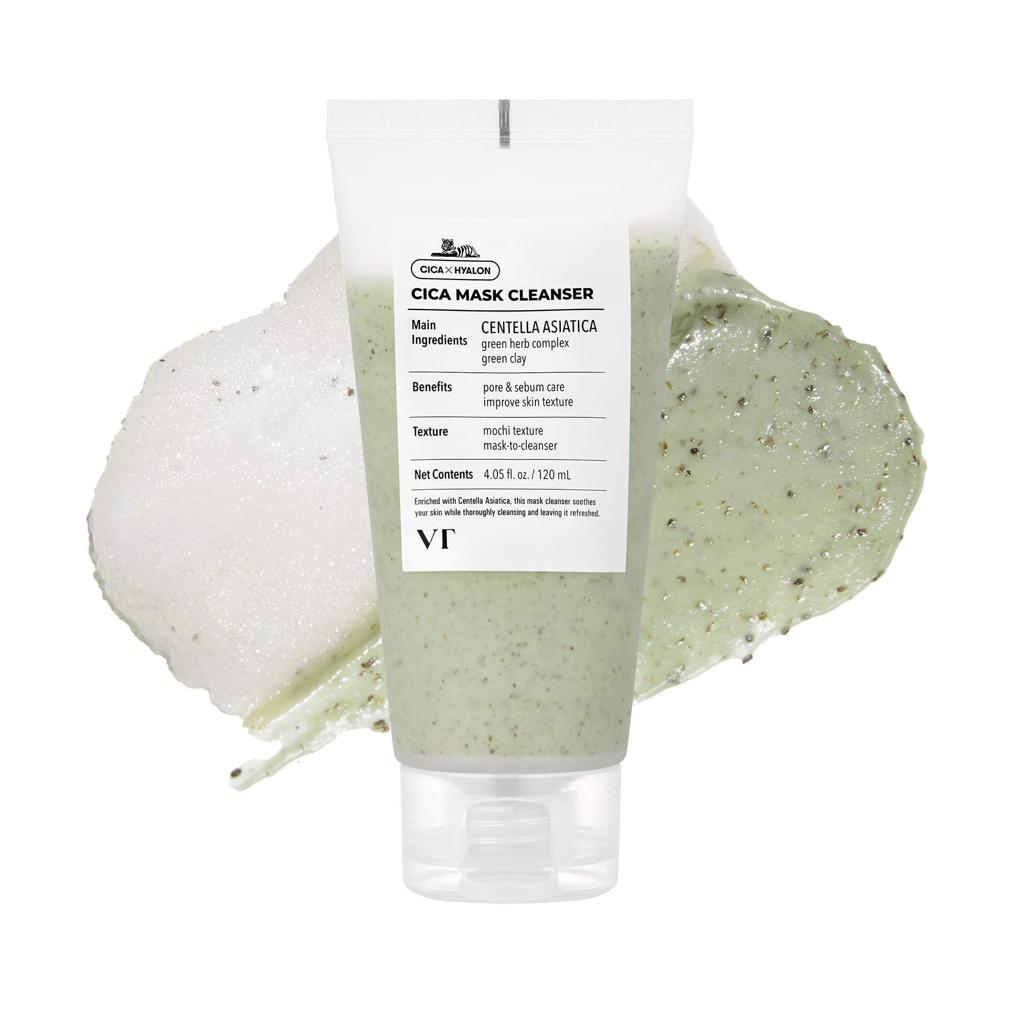 VT COSMETICS CICA Mask Cleanser: textura cremosa para limpieza suave y confortable.
