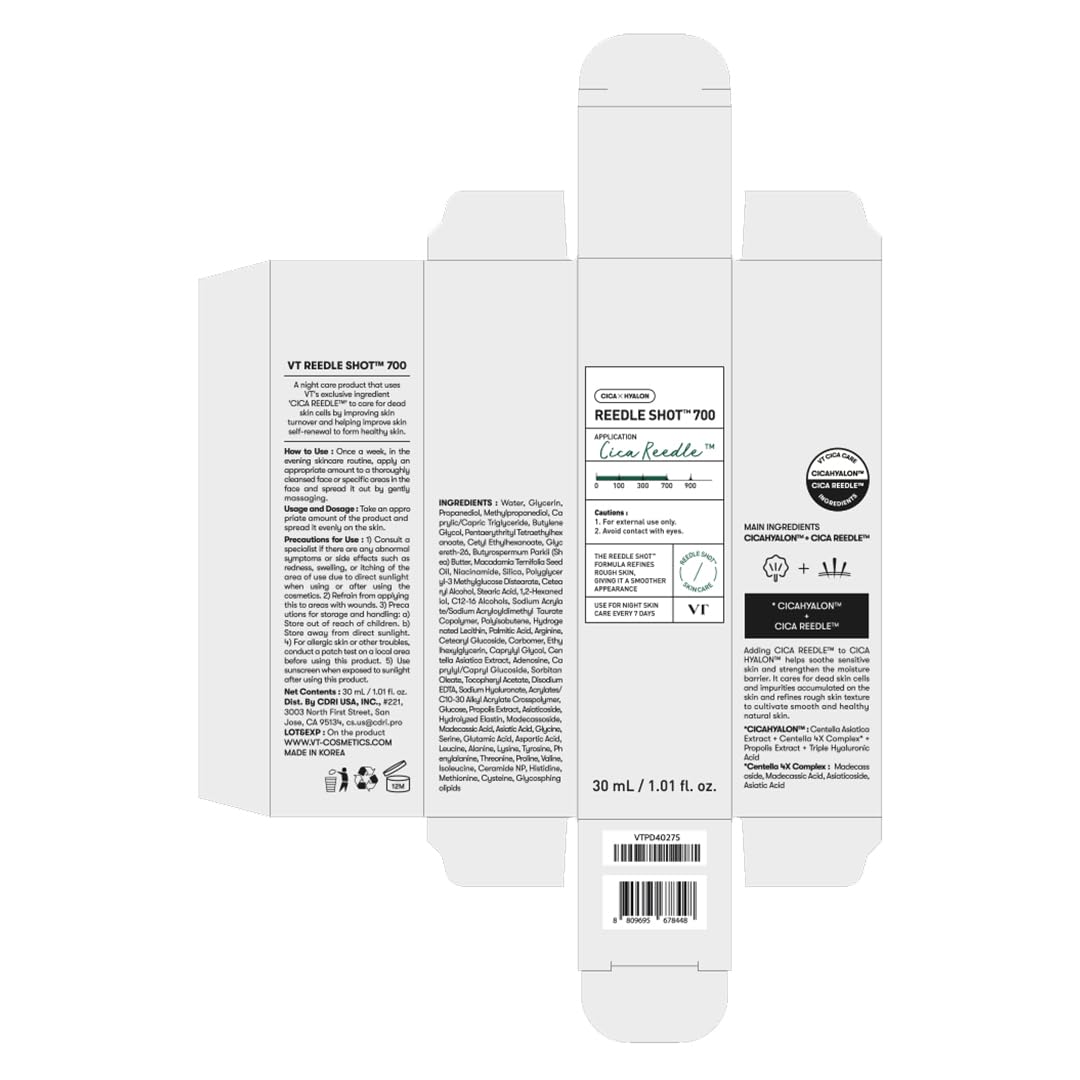 VT COSMETICS CICA Reedle Shot 700: complemento para mejorar absorción de cremas.