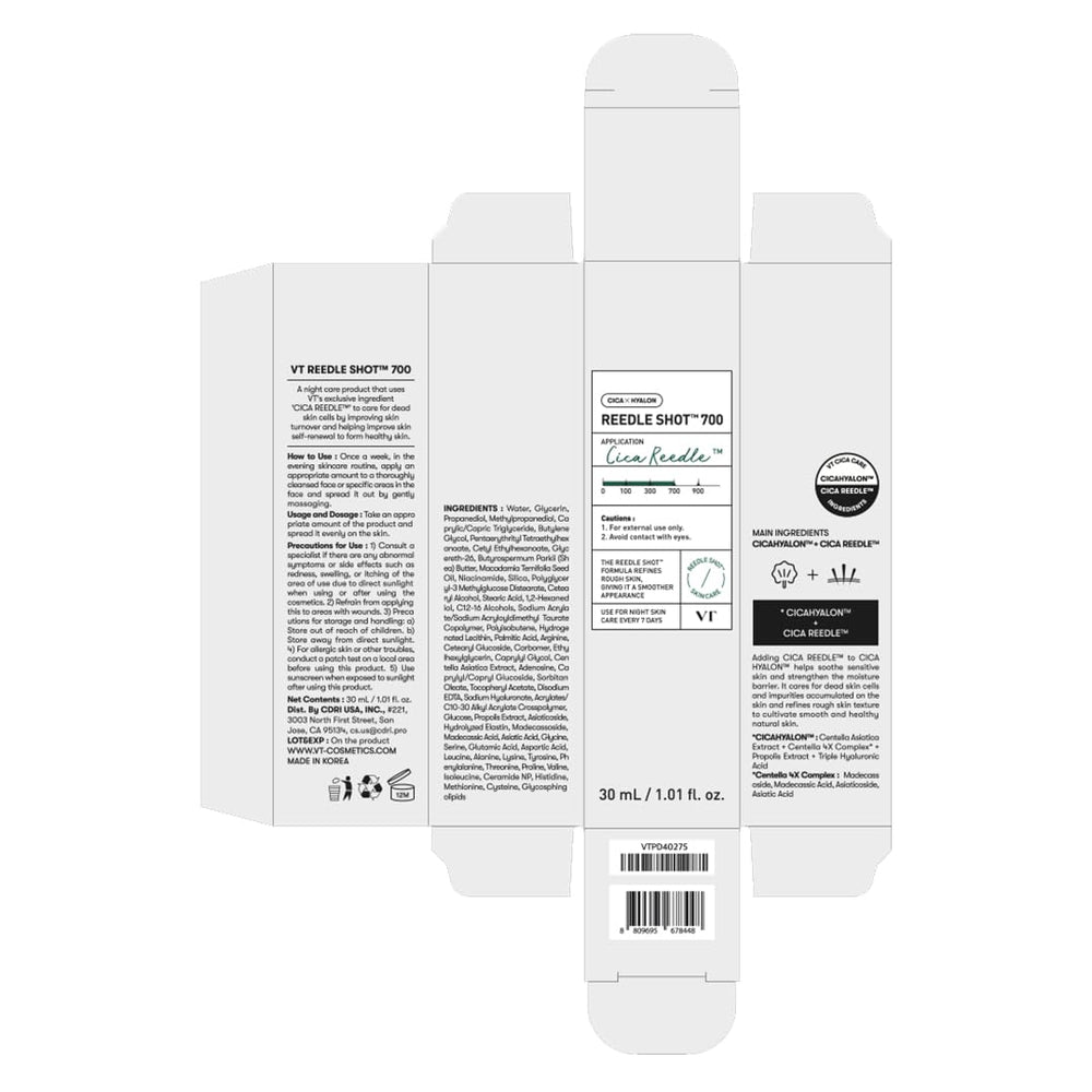 VT COSMETICS CICA Reedle Shot 700: complemento para mejorar absorción de cremas.