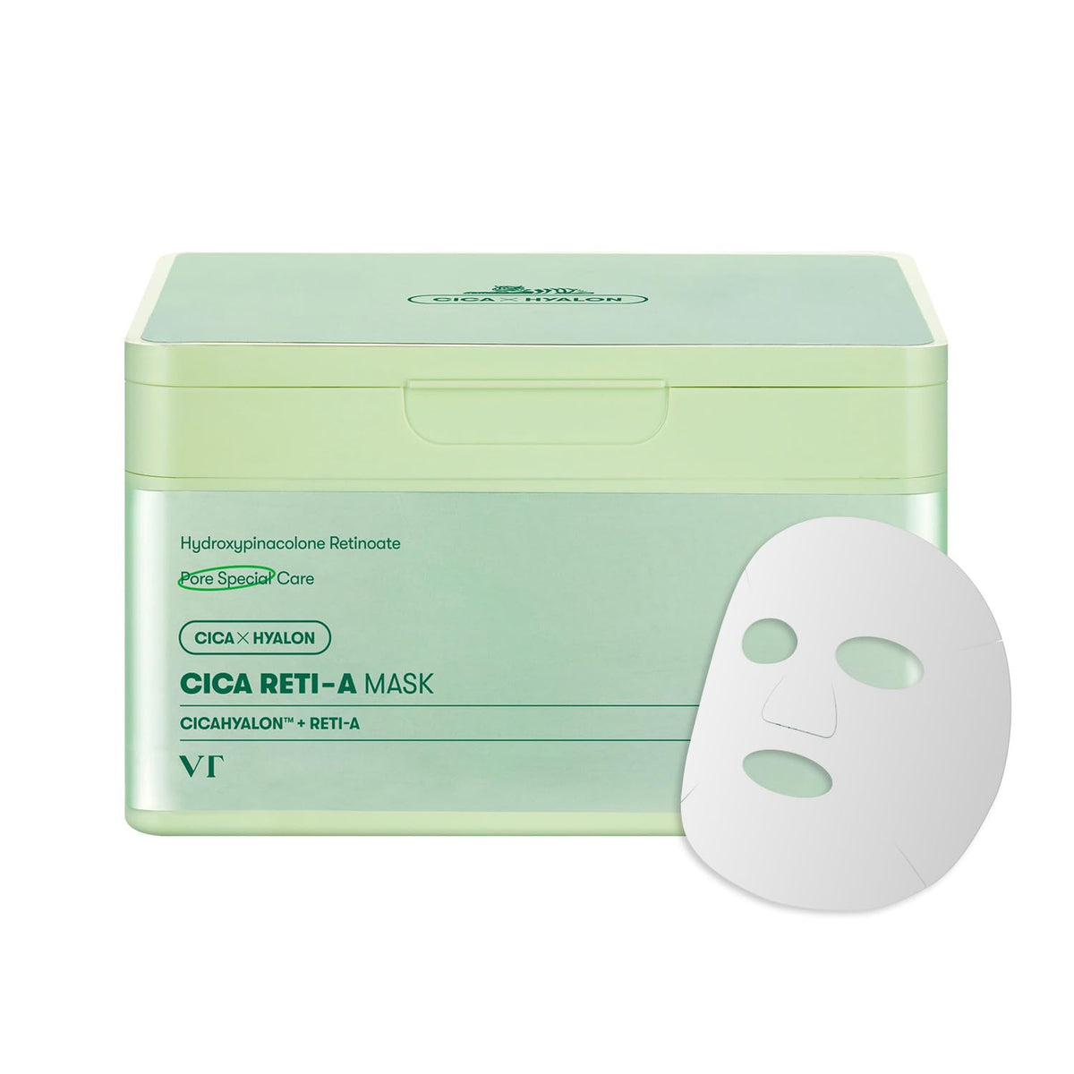 VT COSMETICS CICA RETI-A Mascarilla Diaria: empaque práctico para cuidado diario.