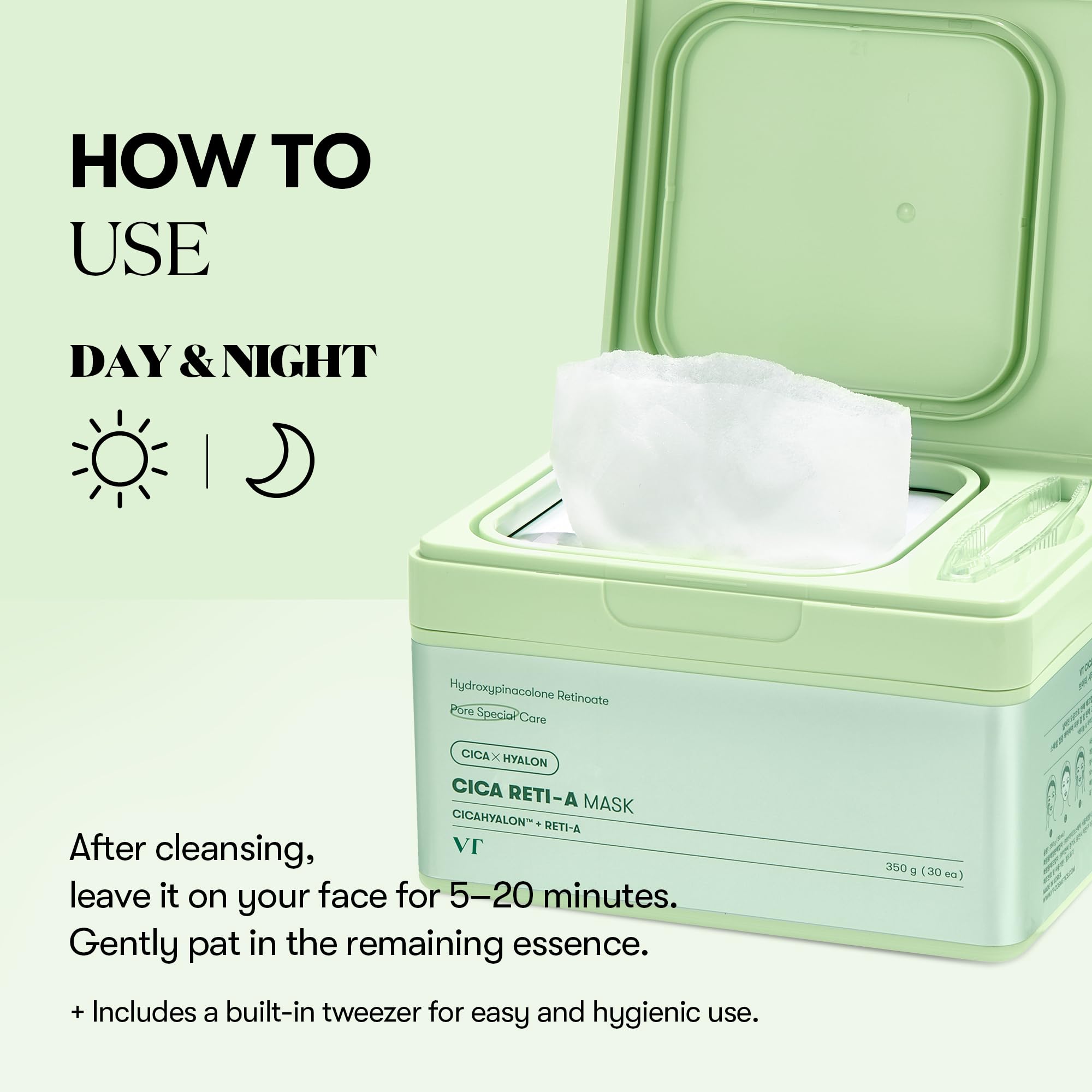 VT COSMETICS CICA RETI-A Mascarilla Diaria: hidratación profunda para piel seca.