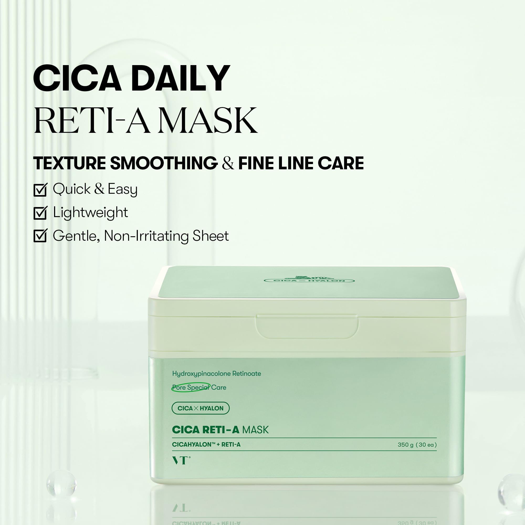 VT COSMETICS CICA RETI-A Mascarilla Diaria: textura suave que favorece hidratación.