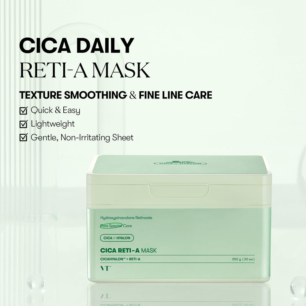 VT COSMETICS CICA RETI-A Mascarilla Diaria: textura suave que favorece hidratación.