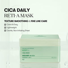 VT COSMETICS CICA RETI-A Mascarilla Diaria: textura suave que favorece hidratación.