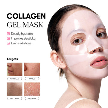 VT COSMETICS Collagen Reedle Shot hydrogel steps show dual‑sheet activation and hydration.