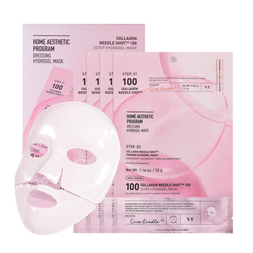 VT COSMETICS Collagen Reedle Shot packaging highlights a premium two-step mask system for home care.