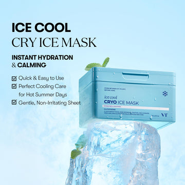 VT COSMETICS Cryo Ice Mask en caja higiénica con pinzas para uso diario.