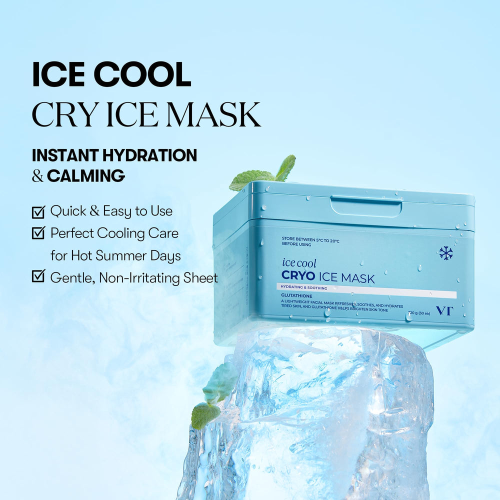 VT COSMETICS Cryo Ice Mask en caja higiénica con pinzas para uso diario.