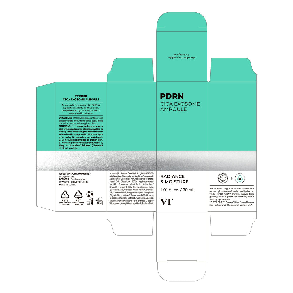 Producto apto para todo tipo de piel, incluso piel sensible, VT COSMETICS PDRN Cica Exosome Ampoule