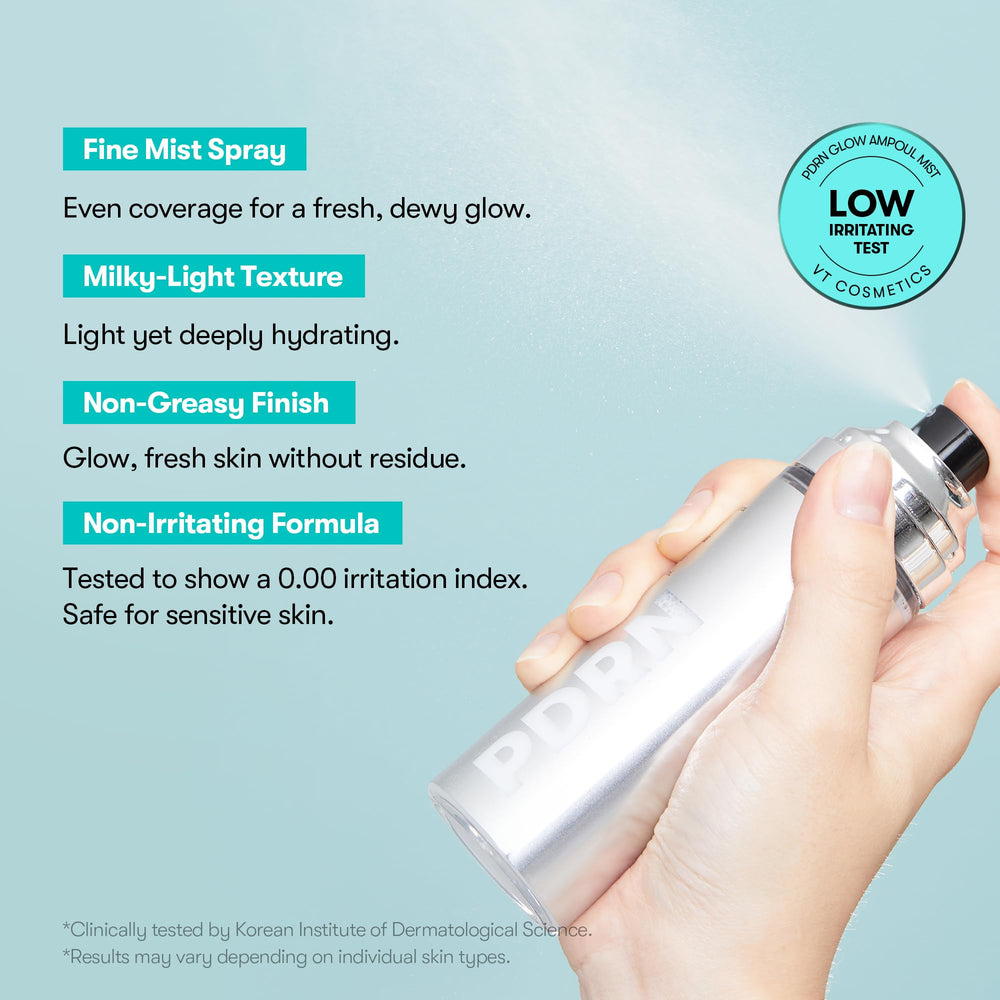 VT COSMETICS PDRN Glow Ampoule, fórmula sin fragancia apta para piel sensible.
