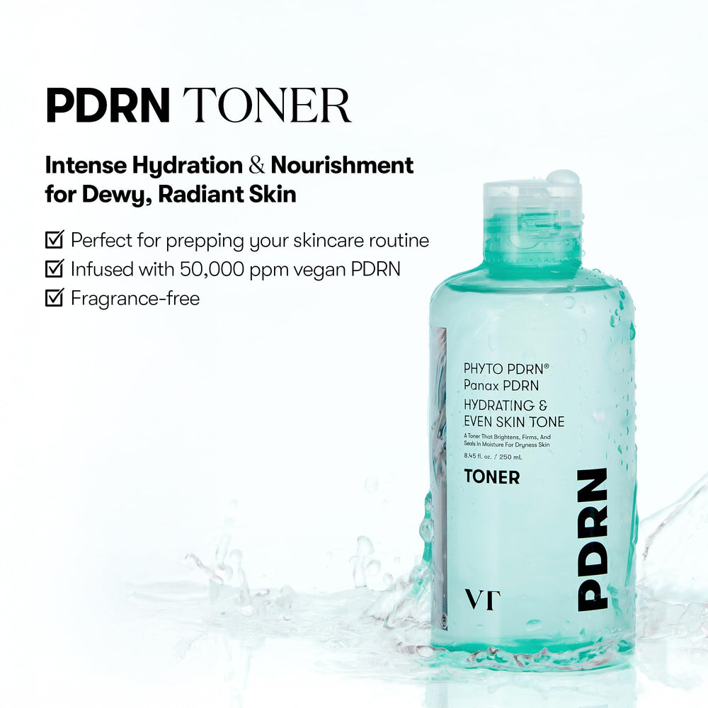 VT COSMETICS Tónico PDRN: aplicación en rostro, sensación refrescante al instante