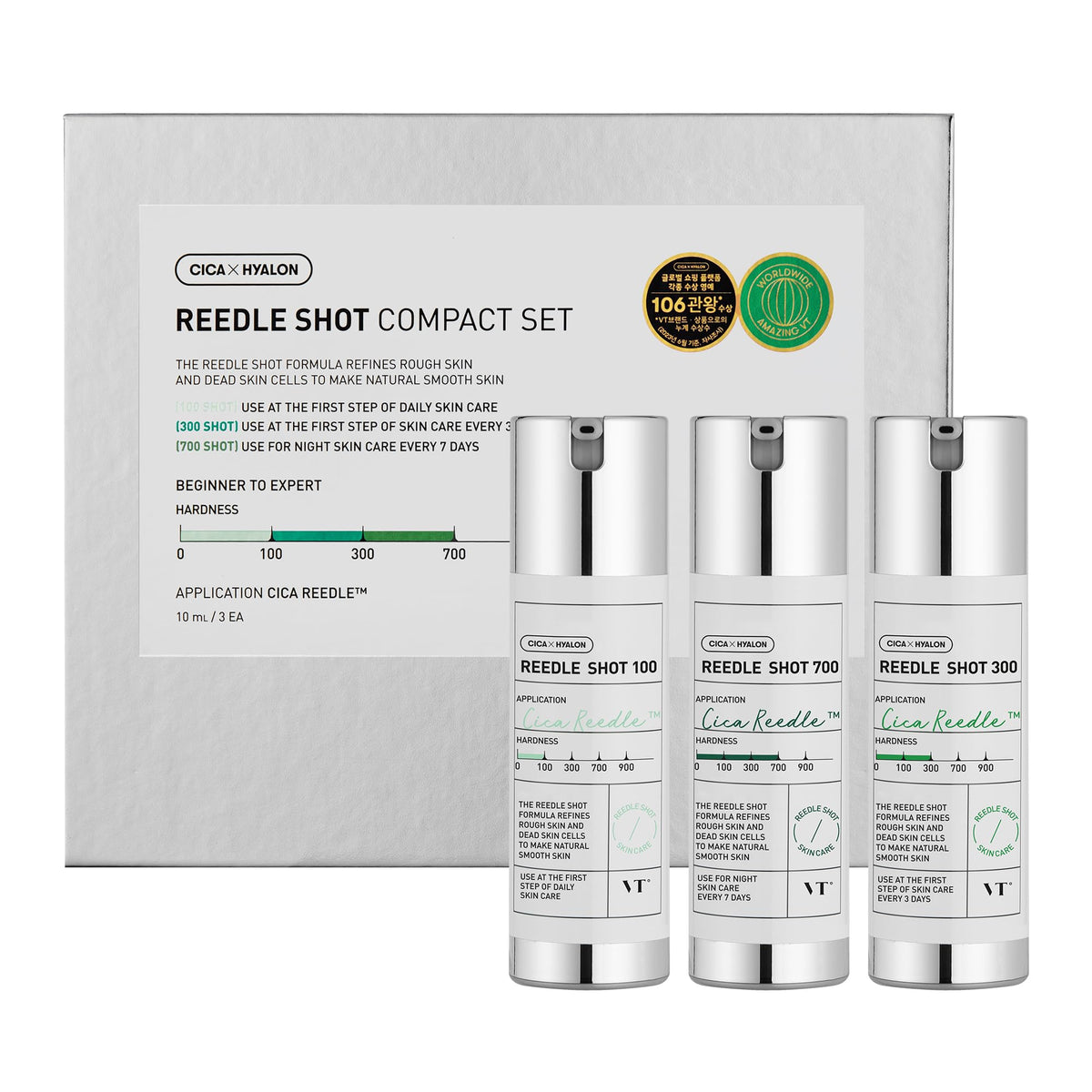 VT COSMETICS Reedle Shot 100 frasco compacto para mayor absorción de activos.