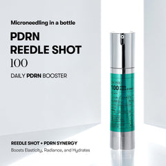 Envase Reedle Shot con textura lechosa que se absorbe rápido para uso diario