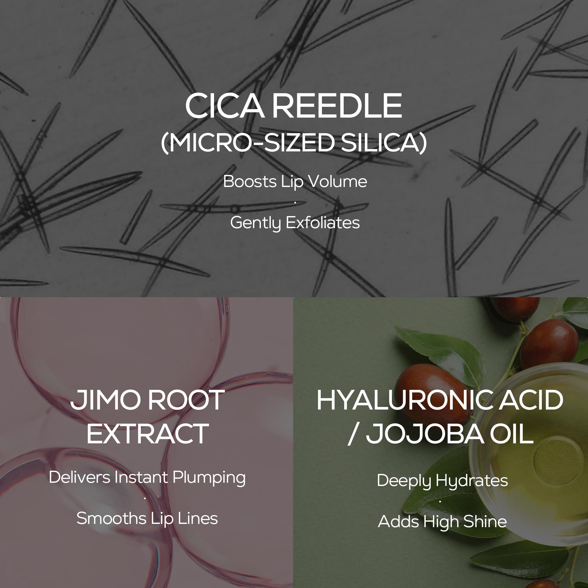 VT COSMETICS Reedle Shot Lip Plumper hidrata intensamente los labios y sella la humedad.