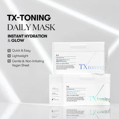 VT COSMETICS TX Toning Daily Mask hoja lista para hidratar la piel.