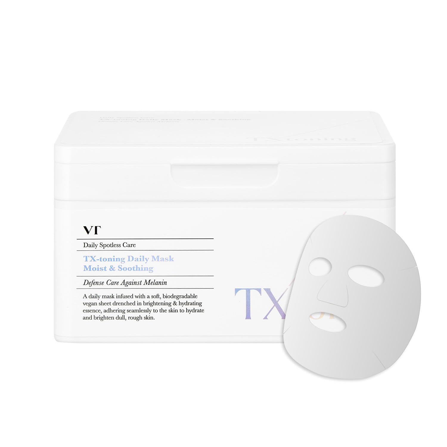 VT COSMETICS TX Toning Daily Mask envase práctico para uso diario y protección.