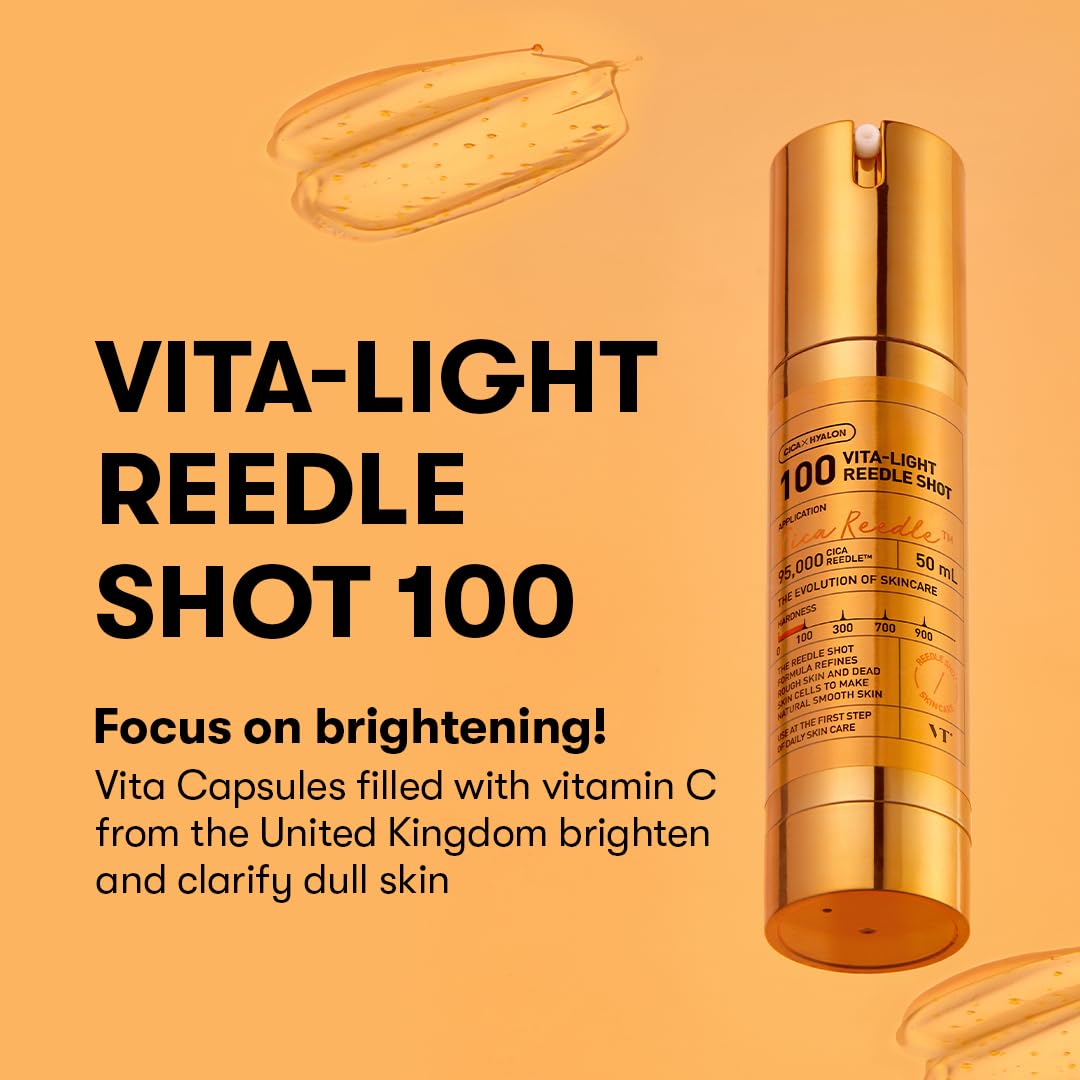 VT COSMETICS Vita-Light Reedle Shot, cápsulas de vitamina C, mayor estabilidad para la piel.